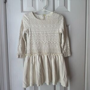 Copper Key Cream Pleated Lace Dress